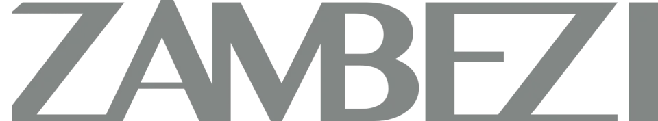 Text of Zambezi Marketing logo on a black background.